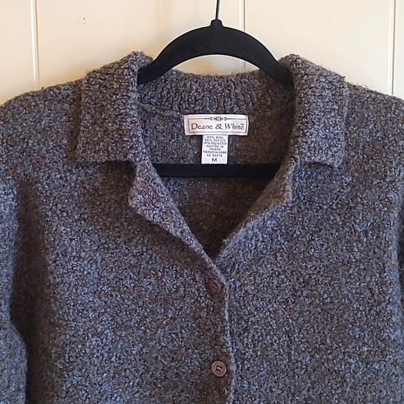 DEANE & WHITE Gray Wool Sweater, Size Medium - Picture 2 of 8